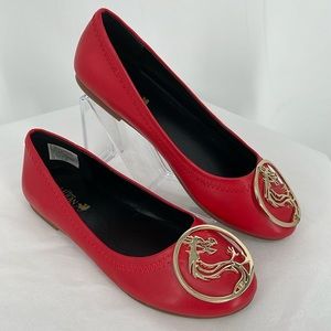 Disney Mulan Red Mushu‎ Flats Adult size 5/6 NWT